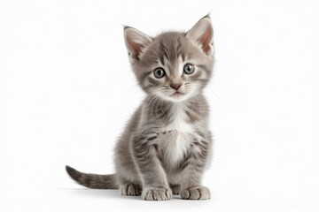 Obraz premium there is a small kitten sitting on a white surface