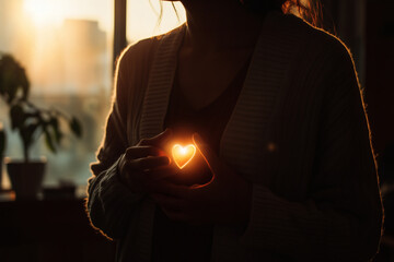Warmth and light held within the heart.