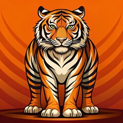Fototapeta premium Minimalist Tiger Symbol with Strong and Simple Design