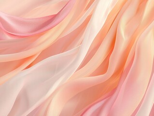 Soft Flowing Fabric in Shades of Pink and Peach with Delicate Wrinkles and Natural Movement