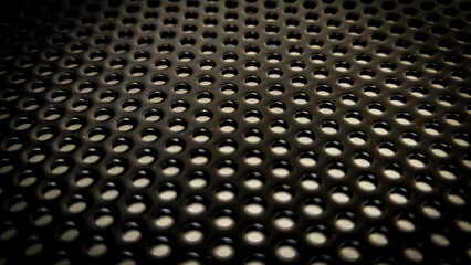 metal grid background with geometric circles pattern iron strong industrial surface structure abstract black background