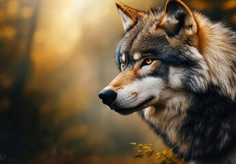 Obraz premium Close-up view of a stunning Alaskan tundra wolf.