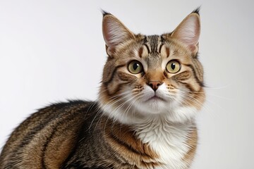 Obraz premium there is a cat that is sitting on a table looking at the camera