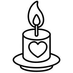 Minimalist Line Art Candle with Heart Design