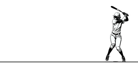 Silhouette women of a Baseball Player Hitting – Athletic Vector Art