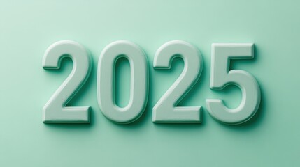 2025 New Year Mint Green Background Design