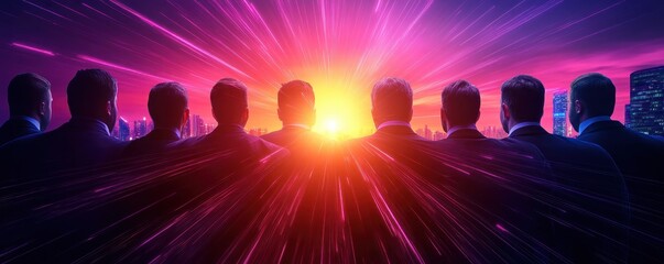 Leadership training in motivation and mentorship excellence is captured in this image A seasoned mentor guides a group of young professionals with an inspiring warm environment, focusing on growth