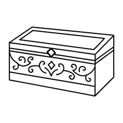 wooden box with jewelry