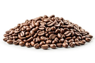 Obraz premium arafed pile of coffee beans on a white surface