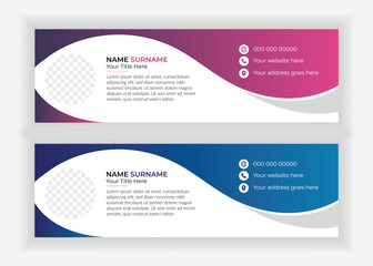 Modern and minimalist email signature or email footer template