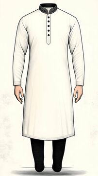 Men's white kurta pajama design
