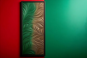 Green beige leaf art wall decor