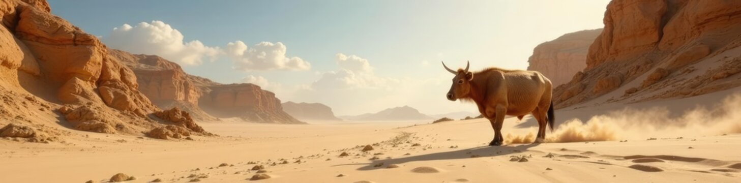 Luftgetrocknete Scholle mit Moos w?chst aus dem Sand, rock formations, sand