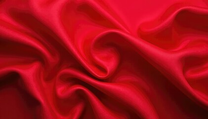 Obraz premium Luxurious red silk fabric with smooth and lustrous surface, luxury, fabric