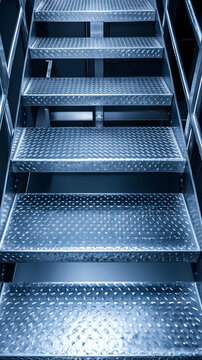 Metal stairs, industrial building, ascent