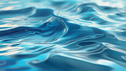 A rippling water texture with soft waves reflecting light in shades of blue and turquoise, creating a serene and calming effect