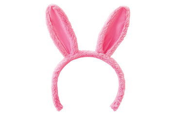 Pink Bunny rabbit ears headband isolated on white or transparent background, cute Easter bunny costume, png