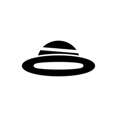 simple Round hat icon with a classic and elegant design, featuring smooth curves. Ideal for fashion, accessories, or branding visuals.