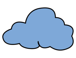 Blue cloud isolated on white background