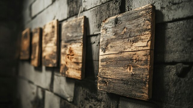 Rustic wooden menu boards featuring burned-in text and symbols, embodying vintage countryside aesthetics and charm
