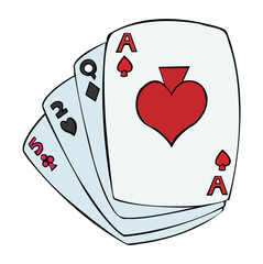 Cards of rummy inside frame vector illustration