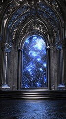 Naklejka premium Futuristic vault design illuminated data treasures