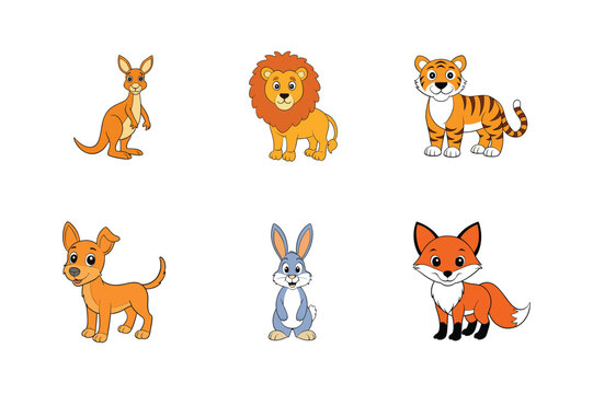 set of babe cartun white background