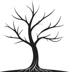 Tree vector silhouette without leaves