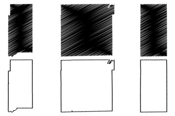 Martin, Marion and Madison County, Indiana (U.S. county, United States of America, USA, U.S., US) map vector illustration, scribble sketch Martin, Marion and Madison  map