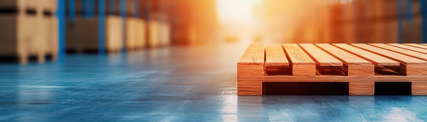 supply chain optimization inventory management innovation. Smart pallets with RFID technology tracking inventory movement and optimizing logistics in the supply chain