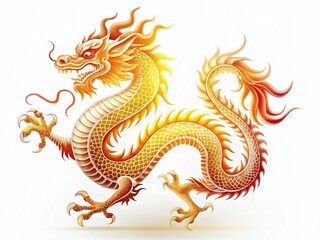 Descending Dragon Silhouette: Oriental Mythical Creature in Chinese, Japanese, Korean Style