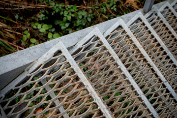 metal mesh as part of the stairs