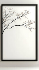 Minimalist tree branch wall art, serene room