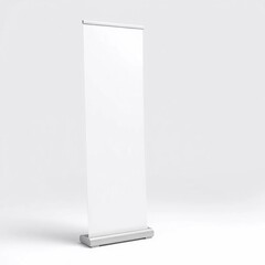 Blank Roll Up Banner Stand Retractable Display Trade Show Advertising Mockup White Background