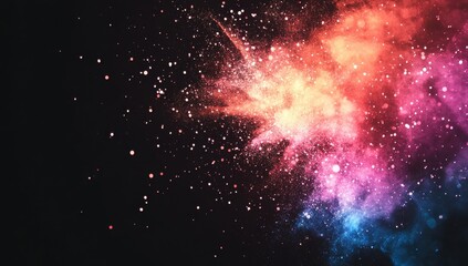 Vibrant Abstract Space Background with Colorful Nebula and Bright Stars in a Cosmic Landscape Full of Depth and Wonder