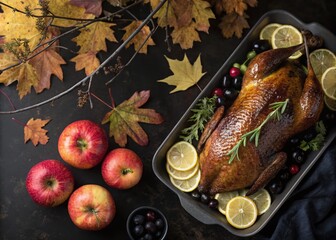 Double Exposure: Roasted Duck with Apples, Lemons, Olives & Herbs