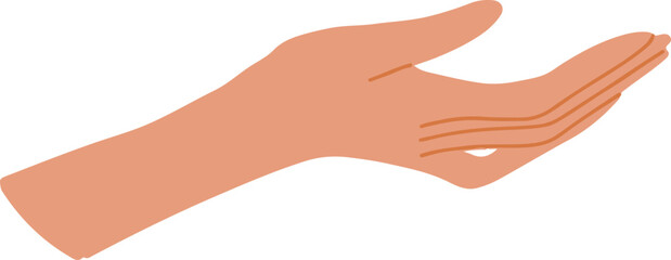 Hand keep something flat hand drawing conceptual