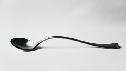 A stainless steel spoon on a white background.
