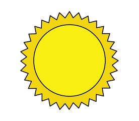 Summer sun isolated on white background
