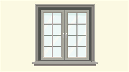 Icon of a window frame decoration isolated on a pink background.