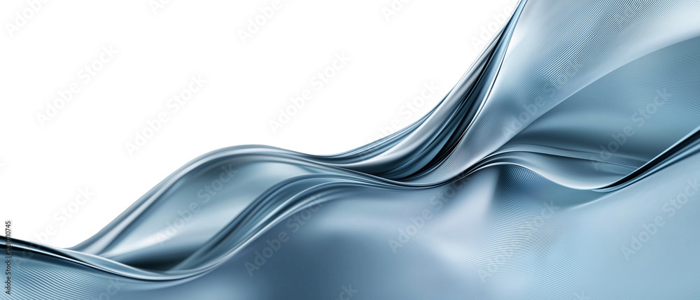Leinwandbilder Abstract flowing metallic waves with soft gradient create dynamic and futuristic design