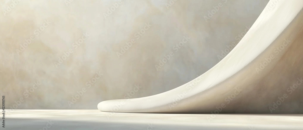 Poster Minimalist abstract design with soft curves and neutral tones, evoking calm and simplicity