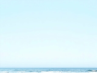 Fototapeta premium Calm ocean, clear sky, beach background, serenity