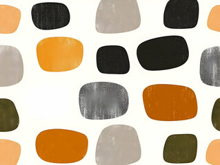 Abstract pebble pattern, autumnal tones, white background, design