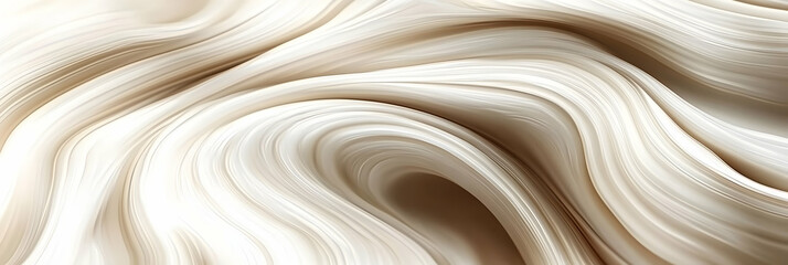 Obraz premium Creamy Beige Abstract 3D Wave Background