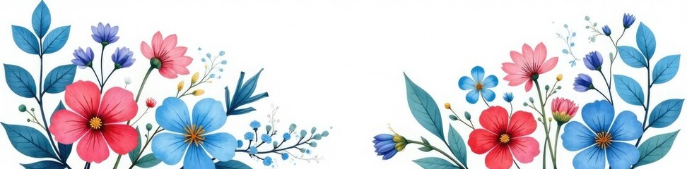 Forget me nots in a loose arrangement on white canvas, floral, loose arrangement, blue