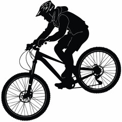 silhouette of a cyclist