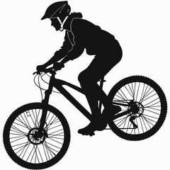 Naklejka premium silhouette of a person riding bicycle