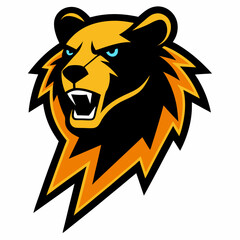 Angry lion head mascot