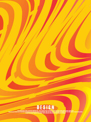 Modern cover design. Orange gradient abstract wavy lines (curves) pattern with premium gradient yellow background. Creative line vector for business background, brochure template, booklet, flyer, etc.